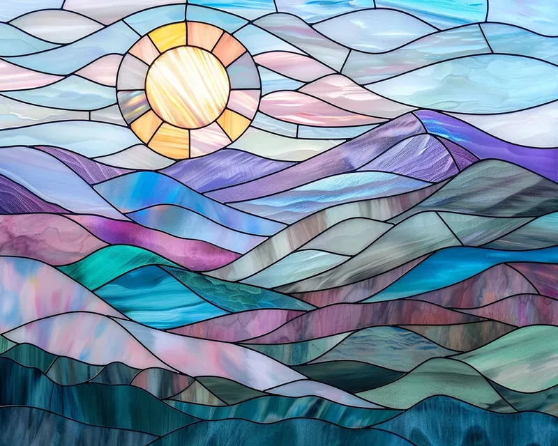 Tranquil Pastel Stained Glass Art