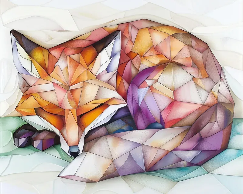 Tranquil Pastel Stained Glass Art