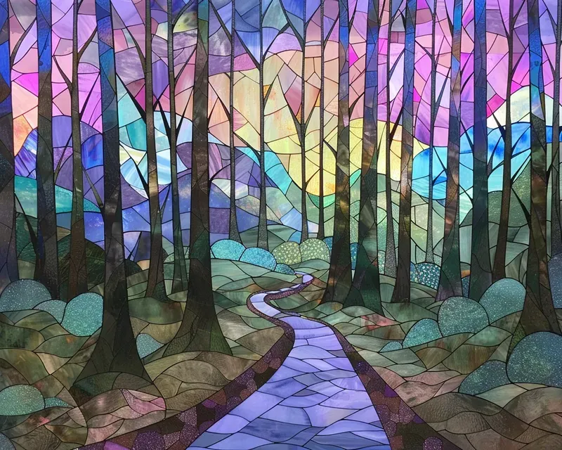 Tranquil Pastel Stained Glass Art