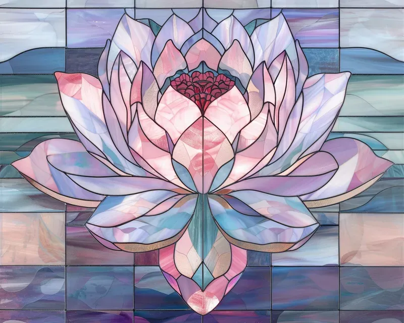 Tranquil Pastel Stained Glass Art