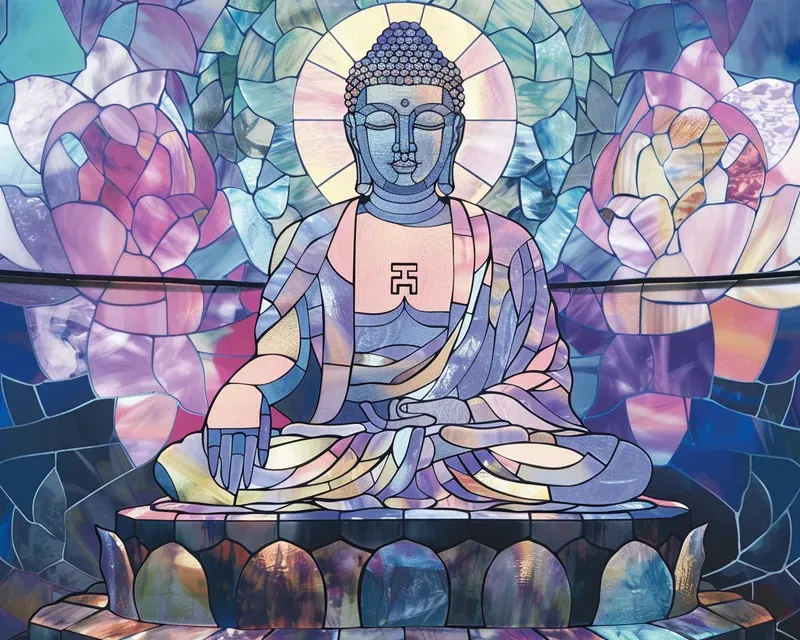 Tranquil Pastel Stained Glass Art