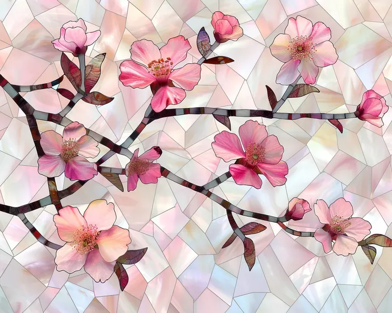 Tranquil Pastel Stained Glass Art