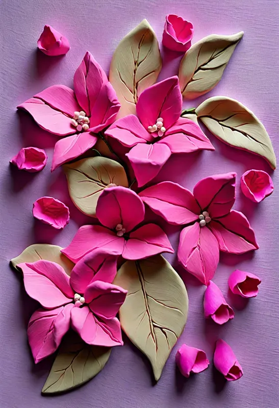 3D Clay Flowers Art