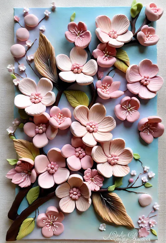 3D Clay Flowers Art