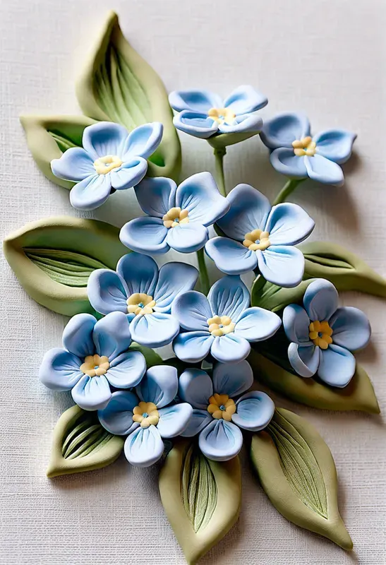 3D Clay Flowers Art