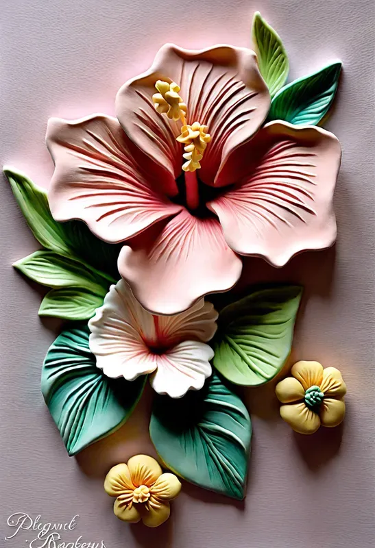 3D Clay Flowers Art