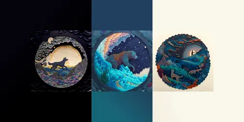 Animals In A Sea Of Stars generated by midjourney