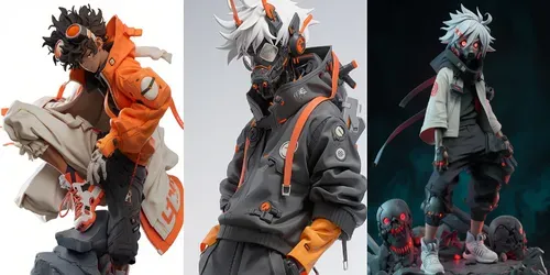 Animetech Style 3D Action Figurines generated by midjourney