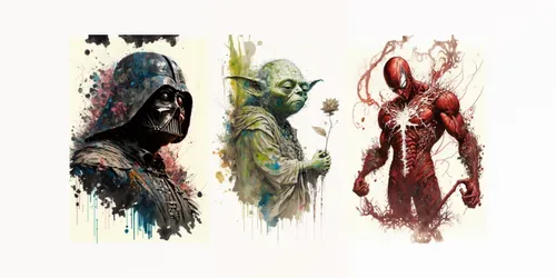 Dynamic Super Hero Paintings generated by midjourney