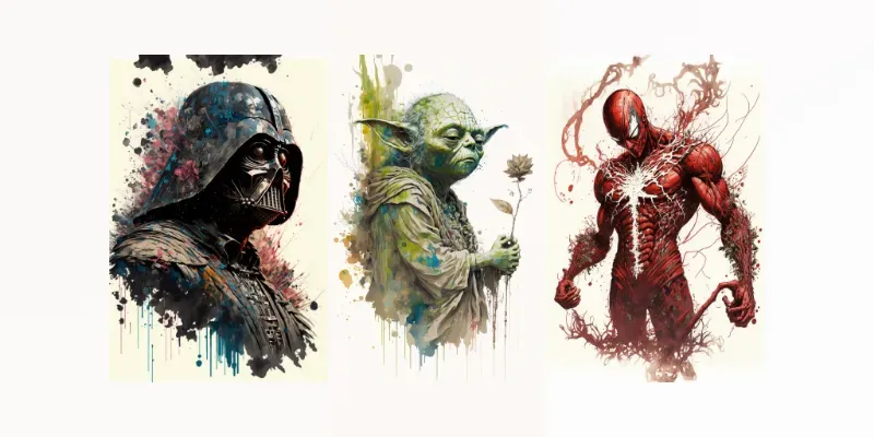 Dynamic Super Hero Paintings generated by undefined