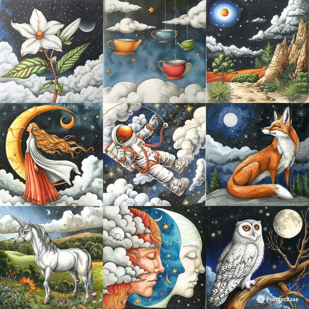 Starry Serene Storybook Art