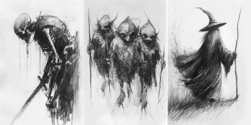 Dark Fantasy Graphite Sketches generated by undefined