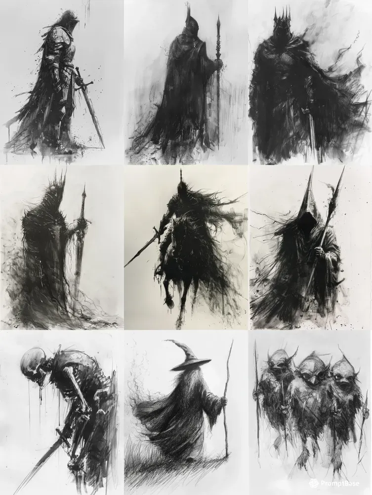 Dark Fantasy Graphite Sketches