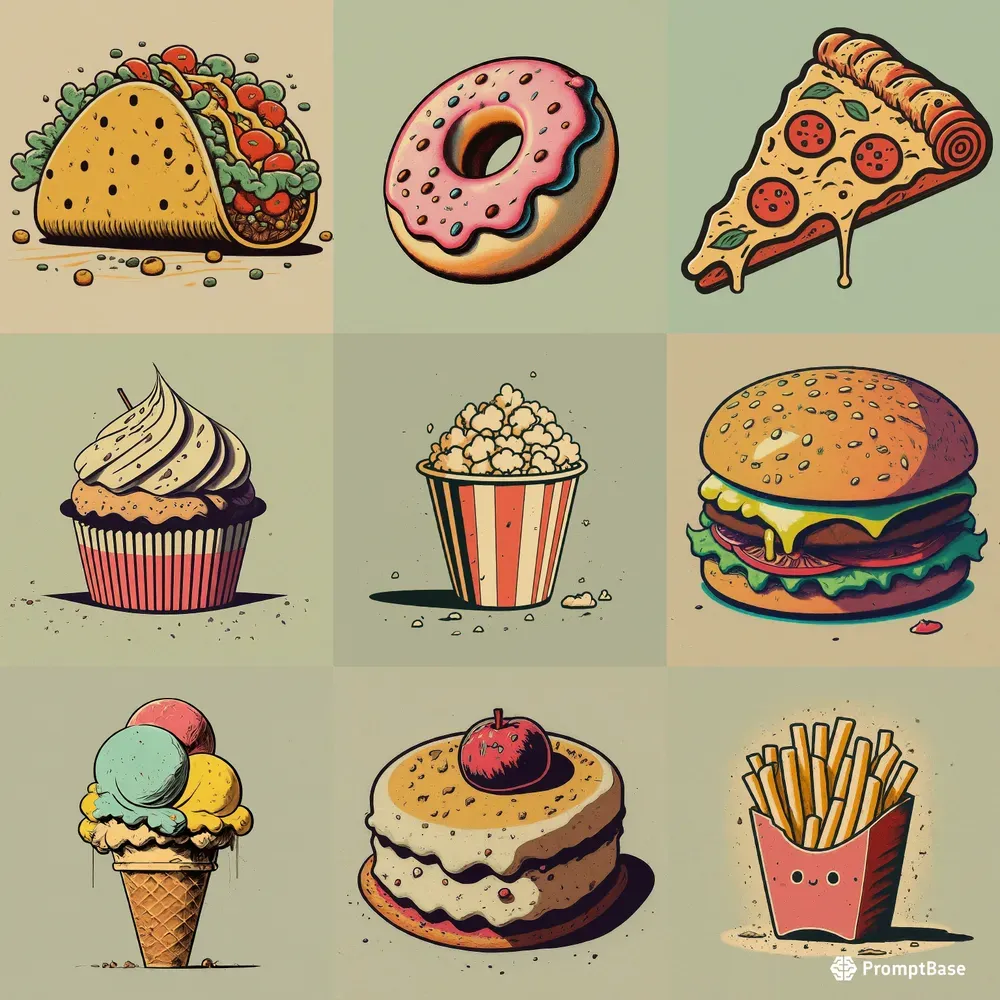 Tasty Retro Cartoon Illustrations