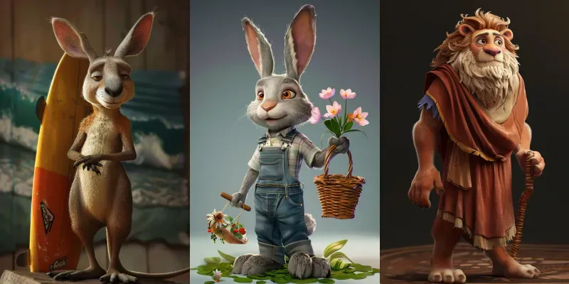 Cartoon Animals And Their Jobs generated by undefined