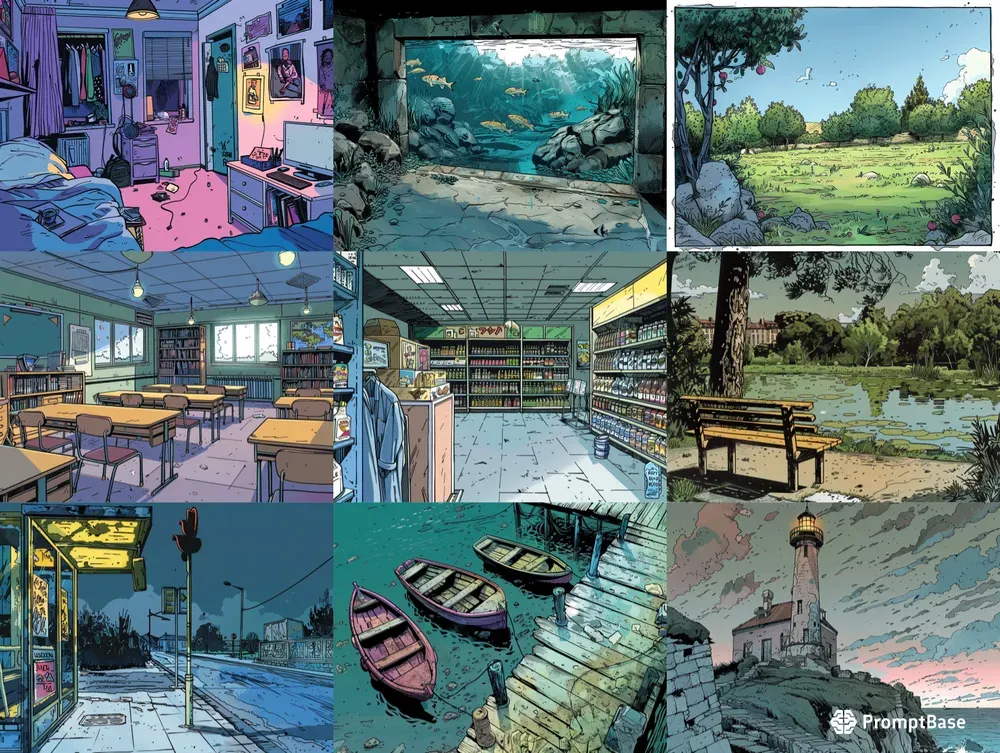 Flat Colored Comic Book Environments
