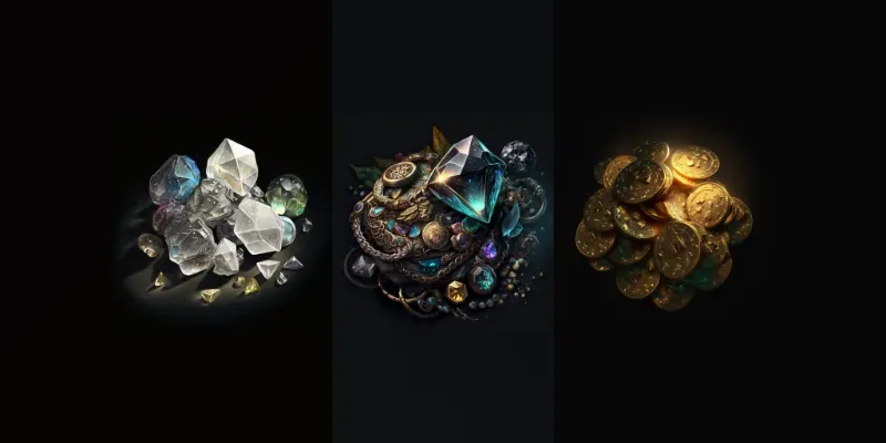 Groups Of Valuable Items Fantasy Game Art Assets generated by undefined