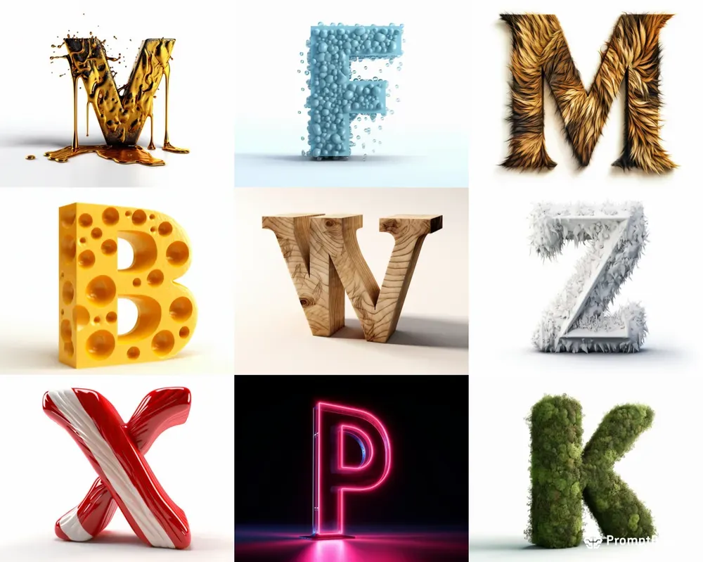 Beautiful Stylized 2D Letters