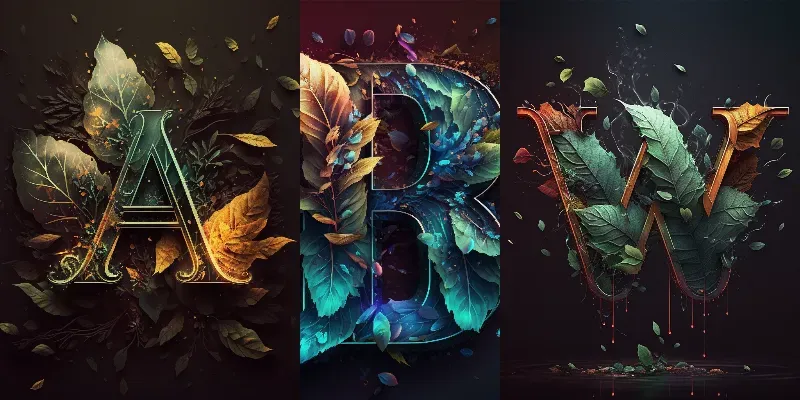 Vibrant Lettering Leaves Logos generated by undefined