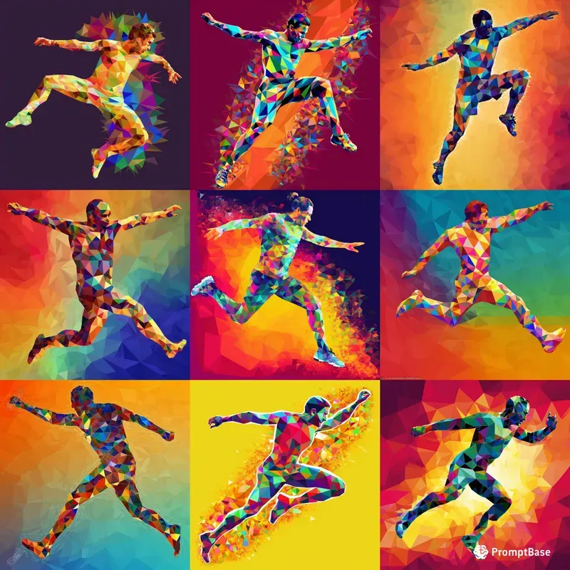 Pop Art Mosaic Athletes