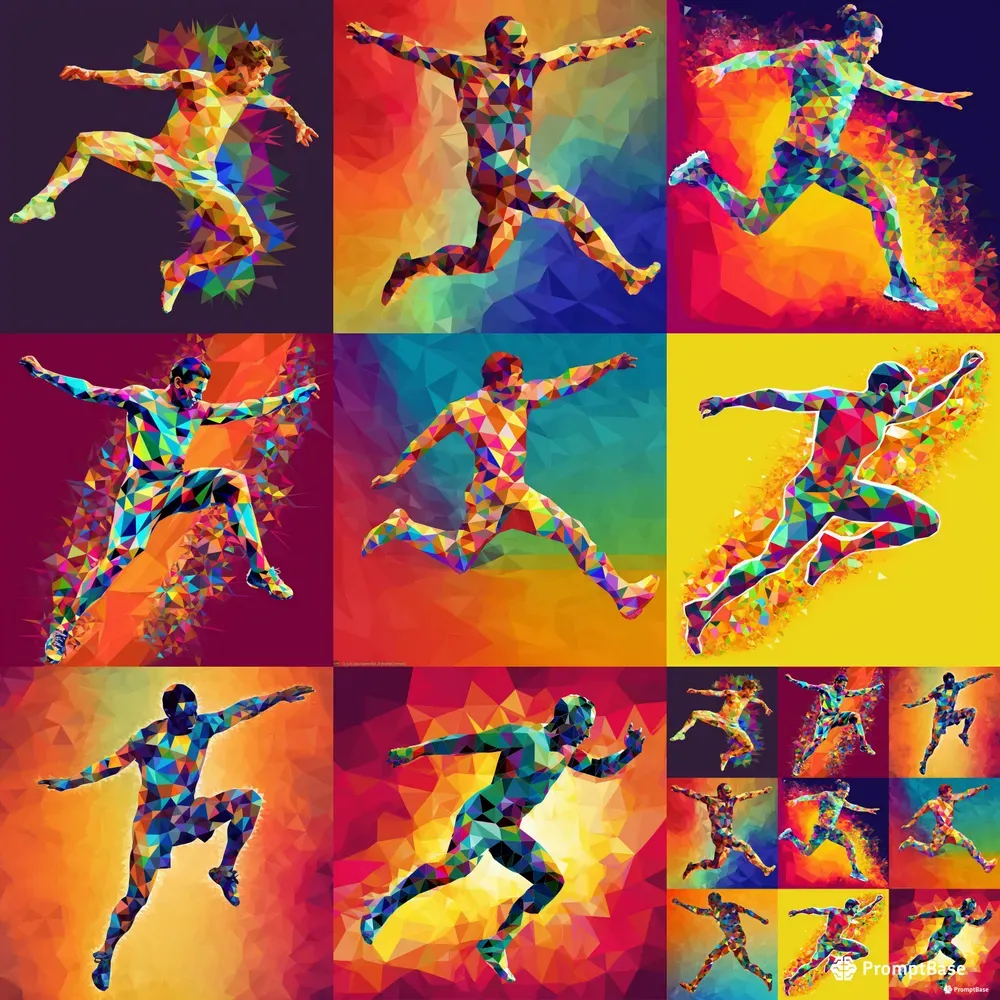 Pop Art Mosaic Athletes