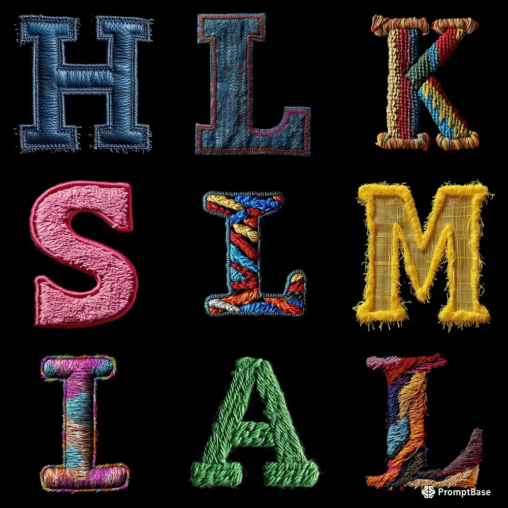 Letters Made Of Textile Materials