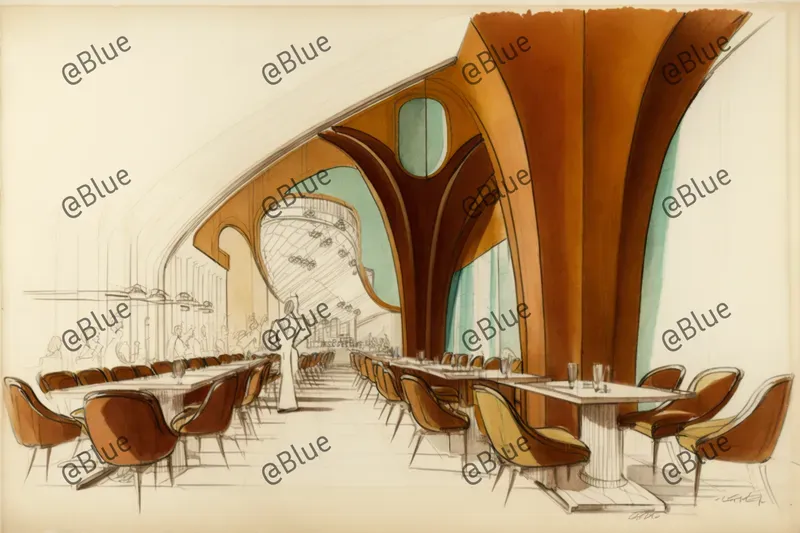 Midcentury Interior Design Sketches