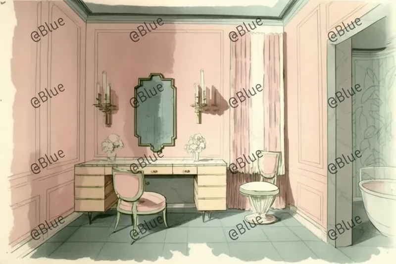Midcentury Interior Design Sketches