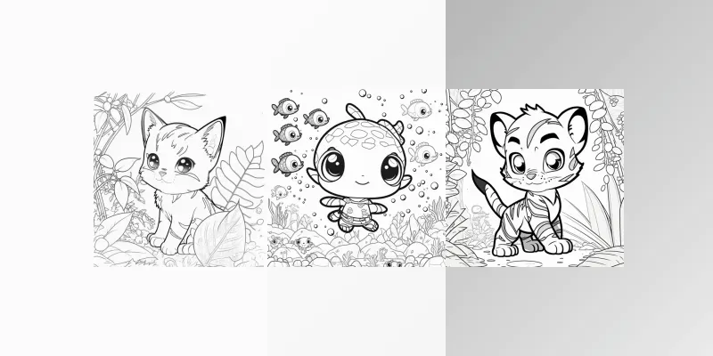 Baby Animal Coloring Pages For Children generated by undefined