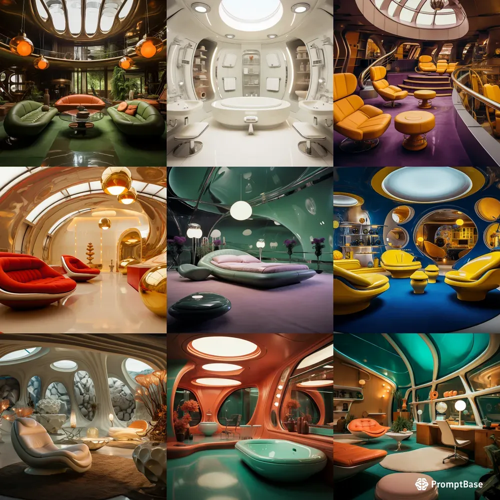 Retro Futuristic Interior Designs