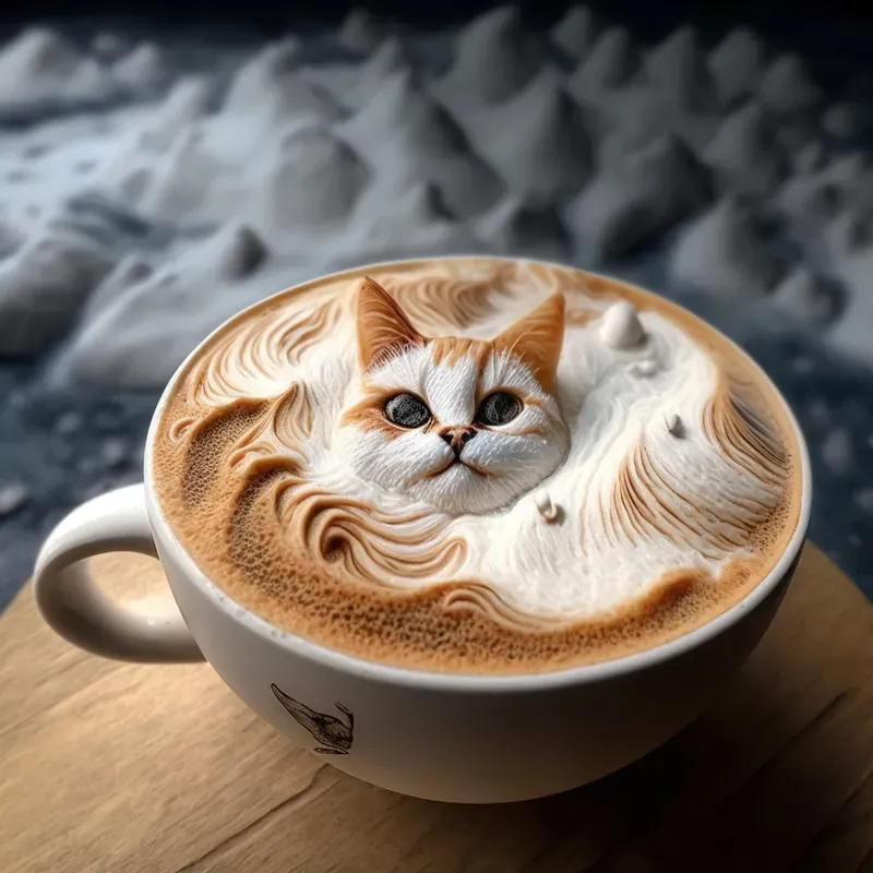 Fantasy Latte Art With Animals