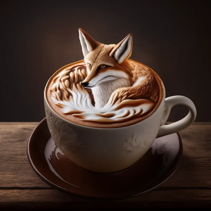 Fantasy Latte Art With Animals