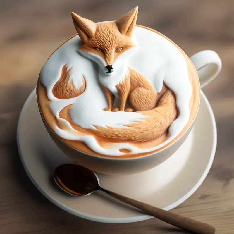 Fantasy Latte Art With Animals