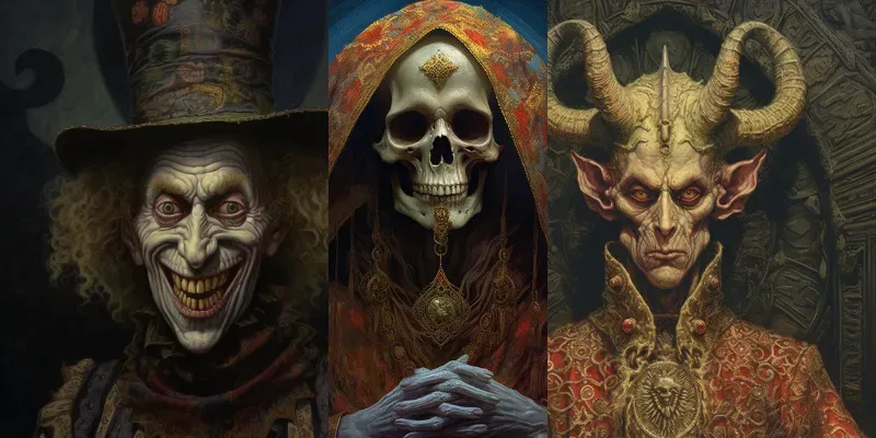 Dark Diabolical Character Illustrations generated by undefined