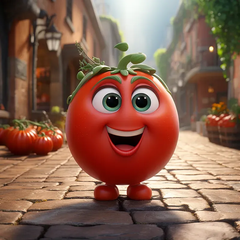 Spicy Toon Pixar Style Fruits And Veggies