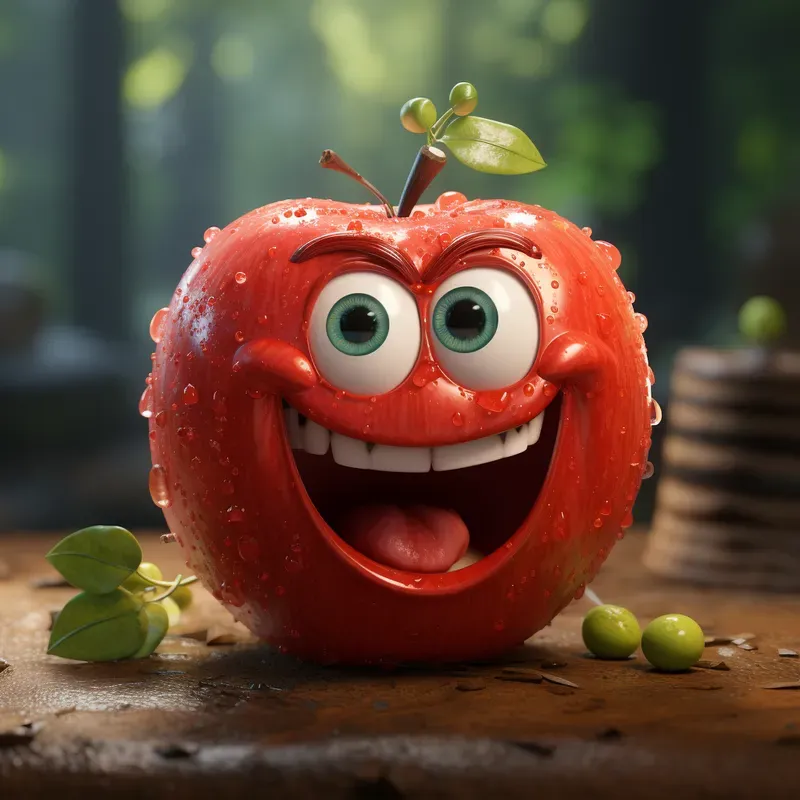 Spicy Toon Pixar Style Fruits And Veggies