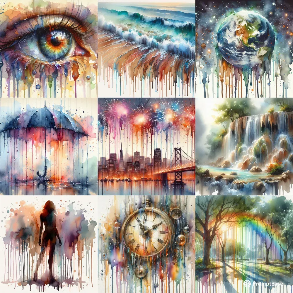 Dripping Watercolor Artworks