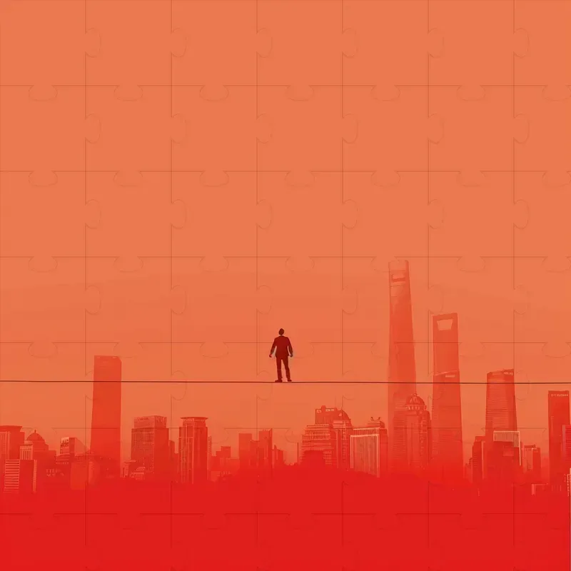 City Walking Theme Ppt Background