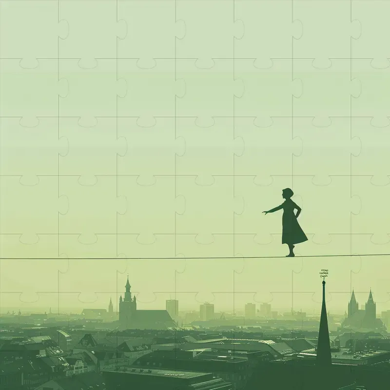 City Walking Theme Ppt Background