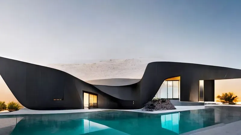Matte Black Architectural Villa