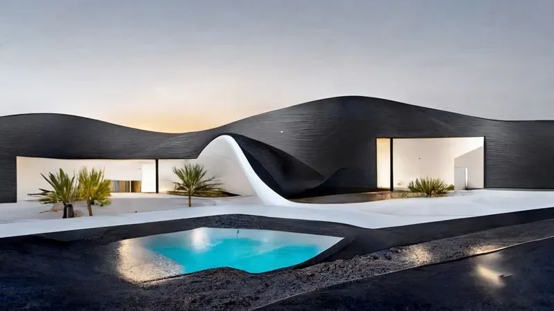 Matte Black Architectural Villa
