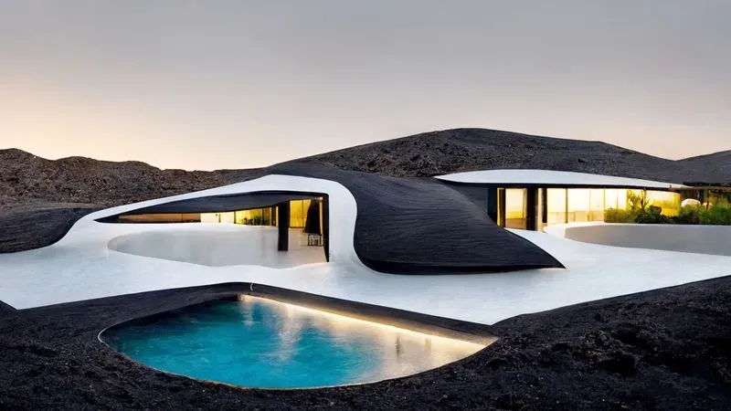 Matte Black Architectural Villa