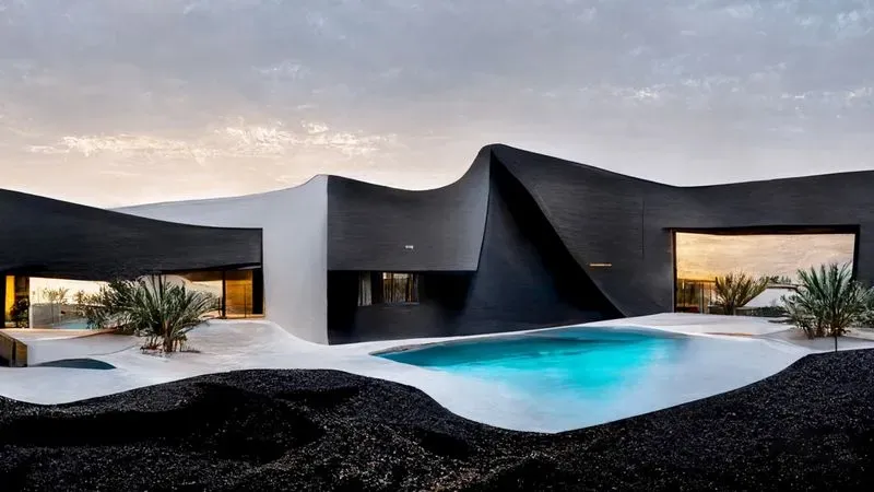 Matte Black Architectural Villa