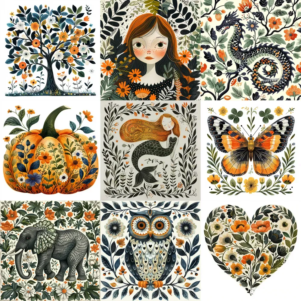 Folk Art Illustrations