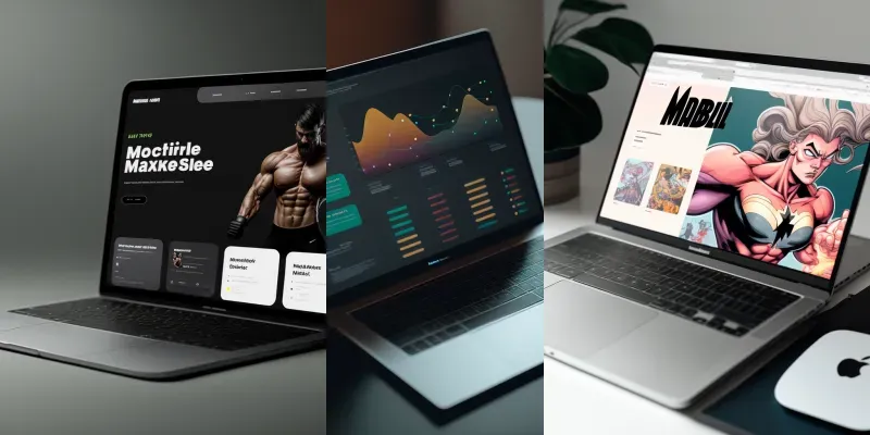 Website Mock-ups On Laptops generated by undefined