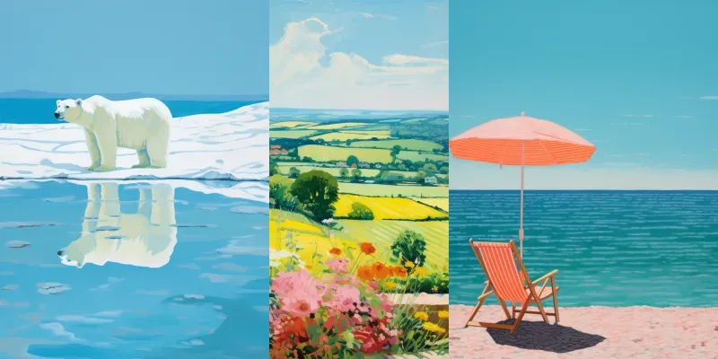 David Hockney Style Paintings generated by undefined
