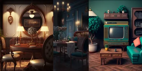 Vintage Furniture Mockups generated by midjourney