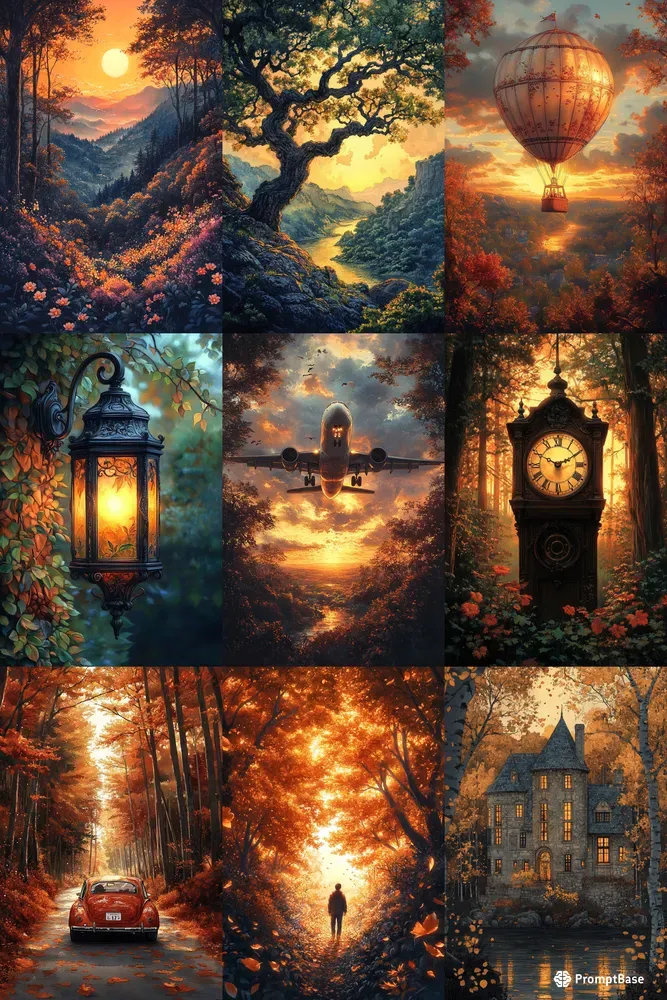 Vibrant Sunset Nature Paintings