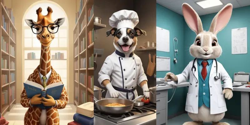 Animal Characters In Professional Roles generated by undefined