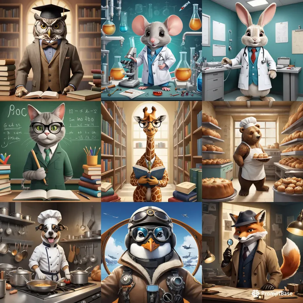 Animal Characters In Professional Roles